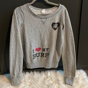 Gray PINK I love my bump sweatshirt size small
